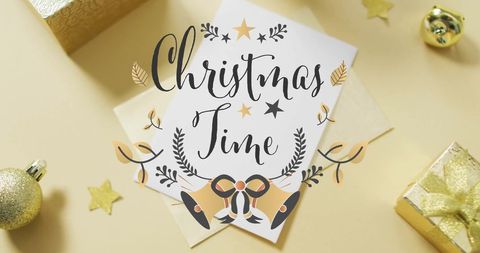 Elegant Christmas Time Greeting Card on Festive Decoration - Download Free Stock Images Pikwizard.com