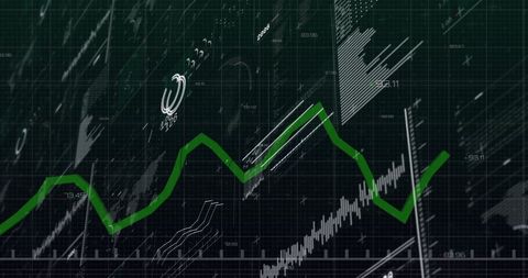 Stock Market Trends Digital Display with Fluctuating Graph - Download Free Stock Images Pikwizard.com