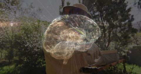 Senior Gardening Enthusiast Embracing Nature and Innovation