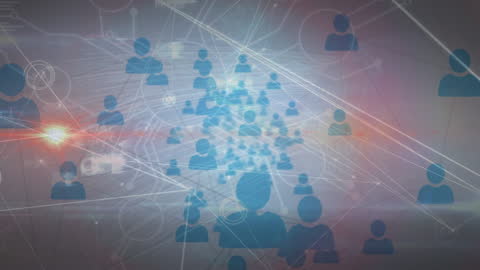 Global Network Connections Overlaid on Mountain Landscape