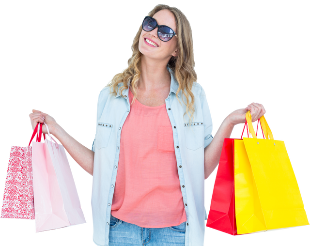 Smiling Woman With Transparent Background Holding Shopping Bags - Download Free Stock Videos Pikwizard.com