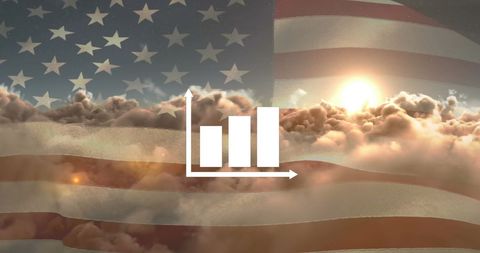 Economic Growth Concept with USA Flag and Clouds - Download Free Stock Images Pikwizard.com
