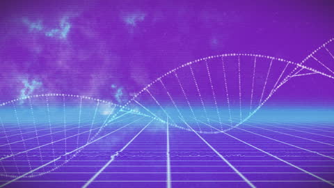 Abstract Digital Network with Grid and Wave