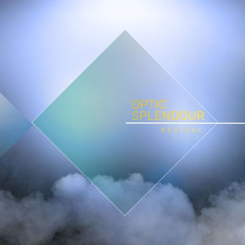 Surreal Album Cover with Diamond Shapes and Soft Clouds - Download Free Stock Templates Pikwizard.com