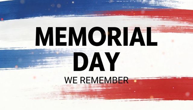 Memorial day we remember patriotic red white blue brushstroke banner for remembrance