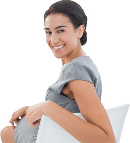 Happy Businesswoman on Transparent Background with Confident Smile
