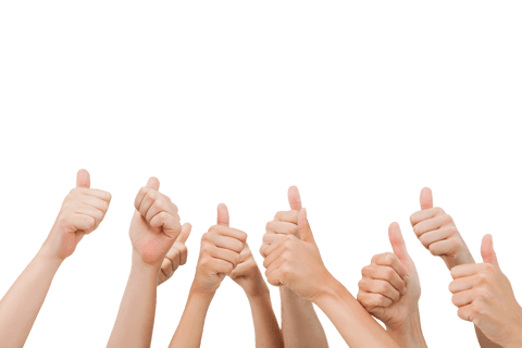 Transparent Thumbs Up, Teamwork and Agreement, Brand Presentation
