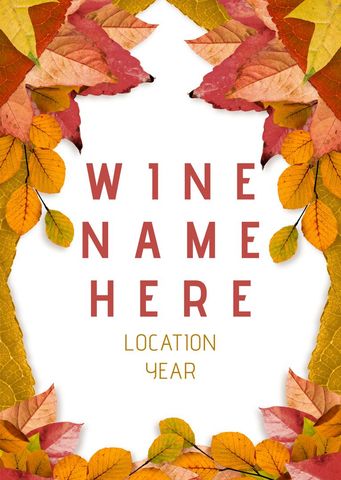 autumn leaves framed wine label template - Download Free Stock Templates Pikwizard.com