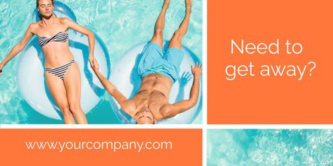 couple relaxing floating in pool for travel escape - Download Free Stock Templates Pikwizard.com