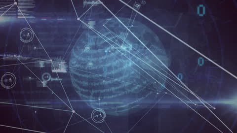 Digital Global Connectivity and Data Processing Animation