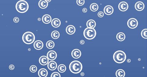 Floating Euro Symbols on Blue Background - Download Free Stock Images Pikwizard.com