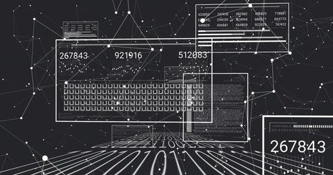 Futuristic Digital Network with Cybersecurity Elements