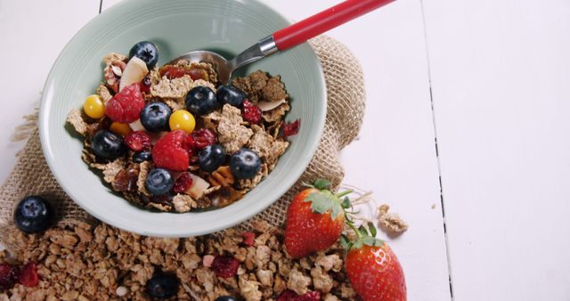 Healthy Breakfast with Granola and Fresh Berries - Download Free Stock Images Pikwizard.com