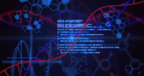 Twisting DNA Helix and Digital Code, Symbolizing Genetics and Innovation - Download Free Stock Images Pikwizard.com