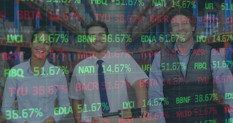 Digital Finance Meets Logistics: Professionals in a Modern Warehouse