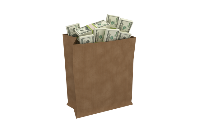 Paper Bag Filled With Money on Transparent Background - Download Free Stock Videos Pikwizard.com