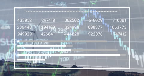 Digital Data Interface with Overlayed Windmill Graphics