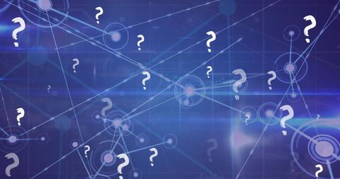 Digital Interface with Network Connections and Question Marks - Download Free Stock Images Pikwizard.com