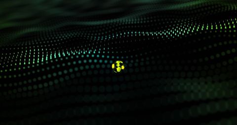 Digital Football Over Dynamic Green Dot Matrix Background - Download Free Stock Images Pikwizard.com