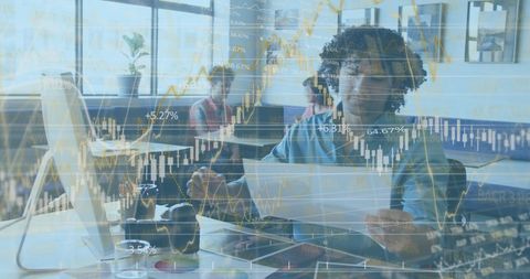 Financial Data Processing with Businessman in Office Environment - Download Free Stock Images Pikwizard.com