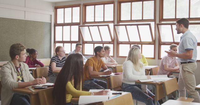 High School Students Engaged in Classroom Discussion - Download Free Stock Images Pikwizard.com