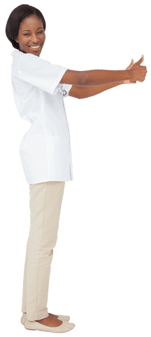 African American Woman Enjoying Healthy Stretch on Transparent Background