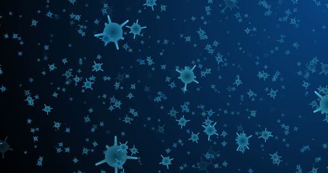 Falling Blue Cells Illustrating Biological Concepts