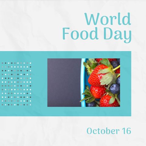 colorful strawberry and blueberry layout celebrating world food day - Download Free Stock Templates Pikwizard.com