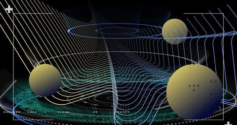 Futuristic Digital Interface with Floating Spheres and Lines - Download Free Stock Images Pikwizard.com