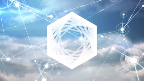 Geometrical Network Visualization in Cloudy Sky Background