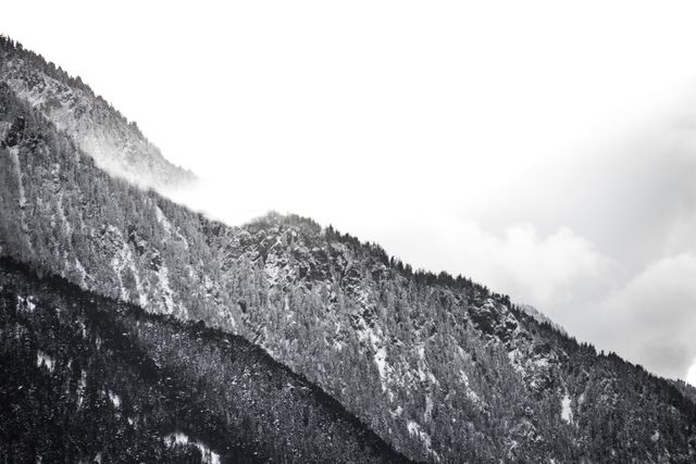 Grayscale High Mountain Photo - Download Free Stock Photos Pikwizard.com