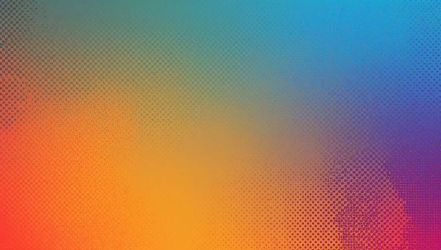 Vibrant Abstract Halftone Gradient Background with Colorful Spectrum and Grain Texture
