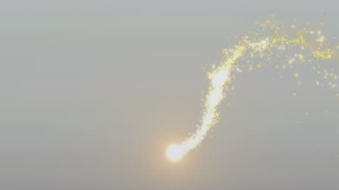 Glowing Comet Trail Against Grey Backdrop