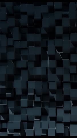 Vertical 3D Cube Grid Undulating to Pulsing Lights | Futuristic Geometric Motion Loop