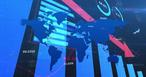 Global Financial Trends and Digital Interface Elements - Download Free Stock Images Pikwizard.com