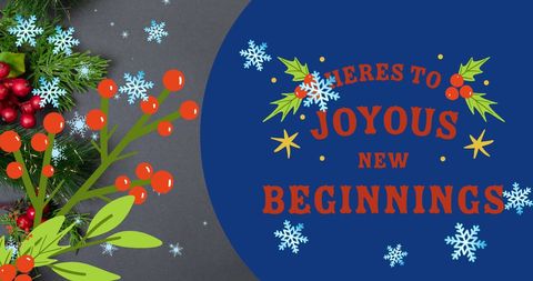 Festive Greeting Card of Joyous New Beginnings for Christmas and New Year - Download Free Stock Images Pikwizard.com