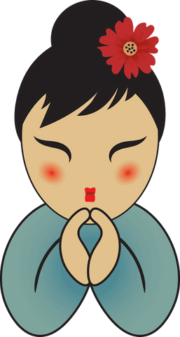 Stylized Cartoon Woman with Red Flower on Transparent Background - Download Free Stock Videos Pikwizard.com