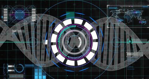 Futuristic DNA and Global Science Interface Scanning - Download Free Stock Images Pikwizard.com