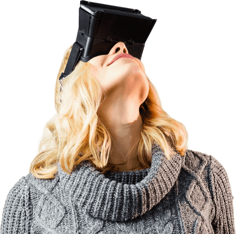 Transparent Blonde Woman Enjoying Virtual Reality Experience - Download Free Stock Videos Pikwizard.com