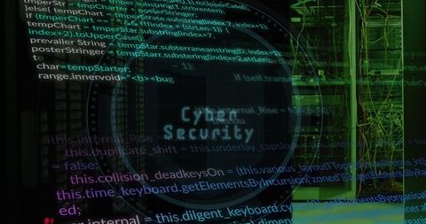 Cyber Security Concept with Coding and Data Server Background - Download Free Stock Images Pikwizard.com