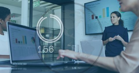 Diverse Professionals Engaged in Data Analytics Discussion