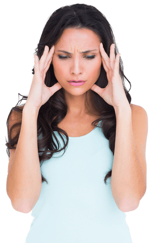 transparent background woman experiencing headache - Download Free Stock Videos Pikwizard.com