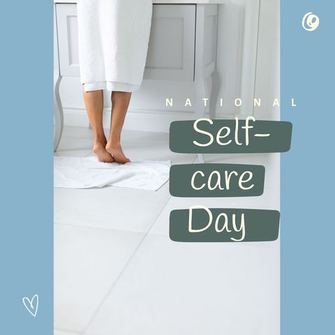 woman standing in bathroom celebrating national self-care day - Download Free Stock Templates Pikwizard.com
