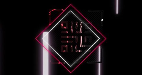 Futuristic Glowing QR Code with Neon Geometric Display - Download Free Stock Images Pikwizard.com