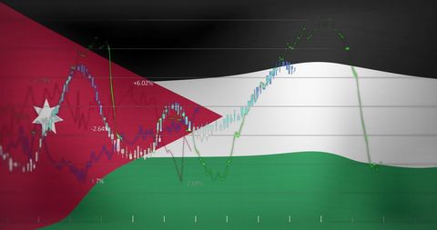 Stock Market Analysis Over Jordan Flag