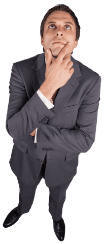 Businessman with Thoughtful Expression Pondering Concepts