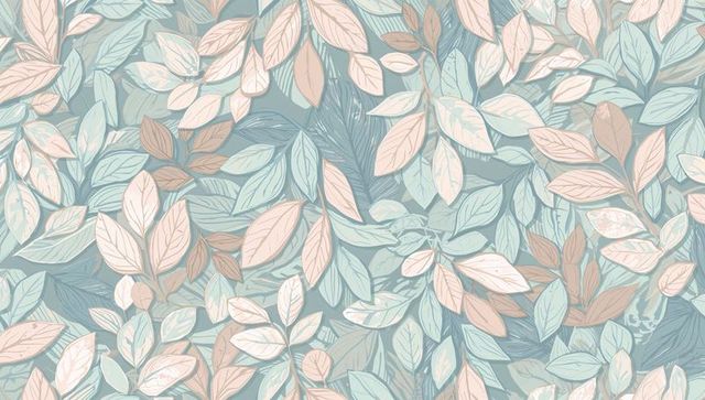 Pastel botanical leaf pattern for seamless wallpaper, textile and packaging design