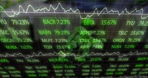 Modern Stock Market Interface With Dynamic Tickers and Graphs