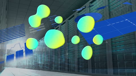 Digital Data Concepts in Modern Server Room Animation