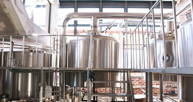 Modern Industrial Brewery with Stainless Steel Equipment - Download Free Stock Images Pikwizard.com